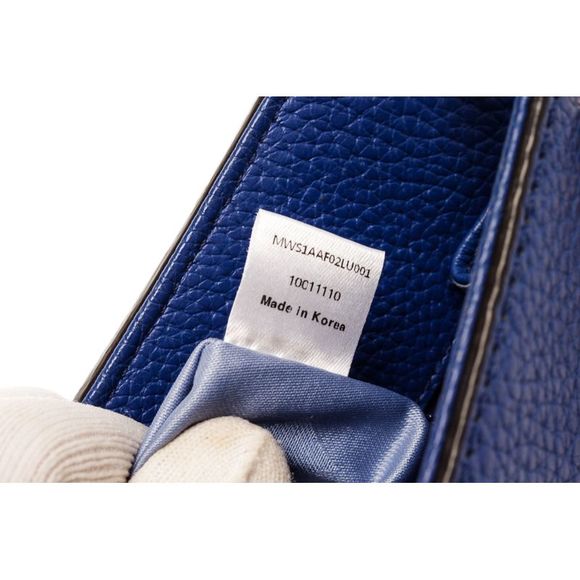 MCM Blue Leather Chain Shoulder Bag - Picture 7 of 8